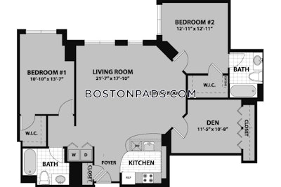 Waltham Nice 2 Bed 1 Bath available on Hope Ave in Waltham  - $3,214